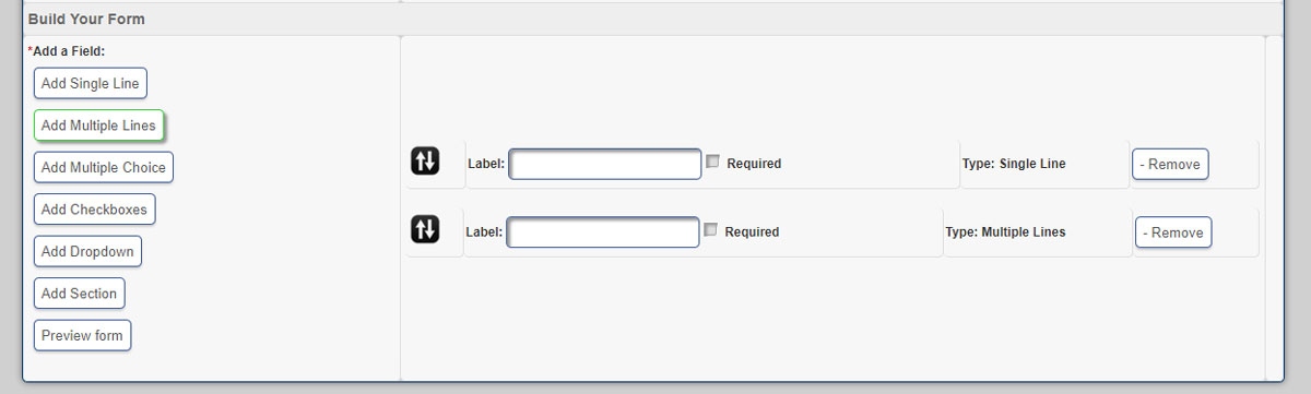 PageFramer - Forms - Add Multiple Lines